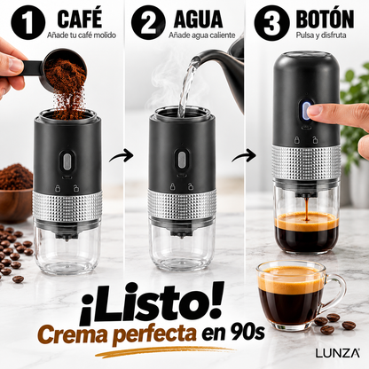 LUNZA NOMAD™ — Cafetera Espresso Portátil Eléctrica