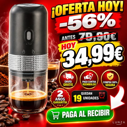 LUNZA NOMAD™ — Cafetera Espresso Portátil Eléctrica