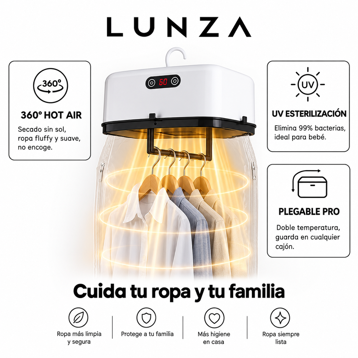 Secadora de Ropa Portátil que Cabe en un Cajón