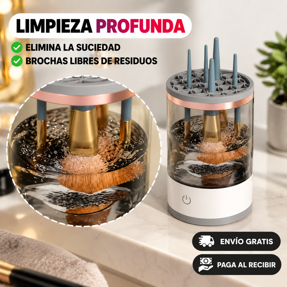 Limpiador Eléctrico de Brochas de Maquillaje