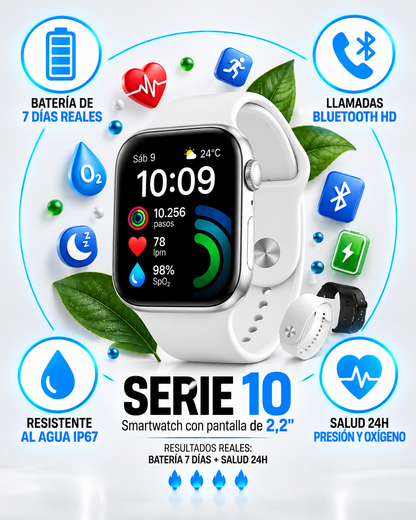 Smartwatch Serie 10 + Auriculares Inalámbricos Gratis