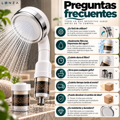 AquaPure™ — Alcachofa de Ducha con Doble Filtro