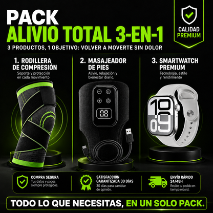🦵 RODILLERA ALIVIO INSTANTÁNEO + MASAJEADOR DE PIES PRO + SMARTWATCH PREMIUM GRATIS! ⌚