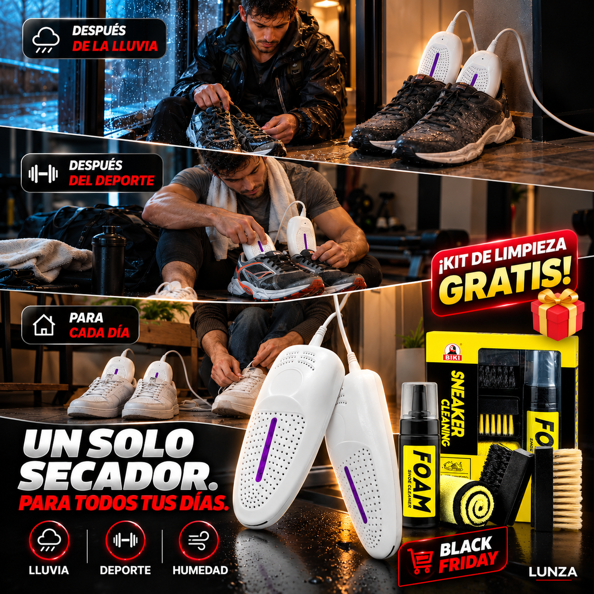 LUNZA DRY™ + Kit Limpiador de Zapatillas Gratis – Secado y Limpieza Total
