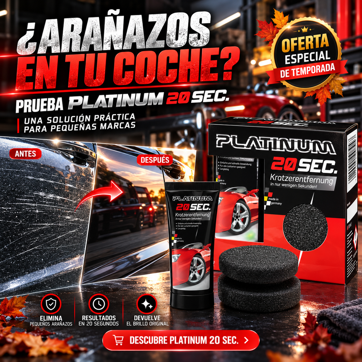 Eliminador profesional de arañazos en 20 seg para coche